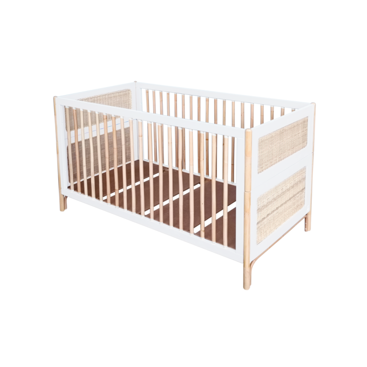 Łóżeczko Rosnące Z Dzieckiem 70 X 140 Rattan - Neige Oceania – eleganckie łóżeczko dziecięce z rattanu, które rośnie wraz z dzieckiem, idealne dla niemowląt i maluchów.