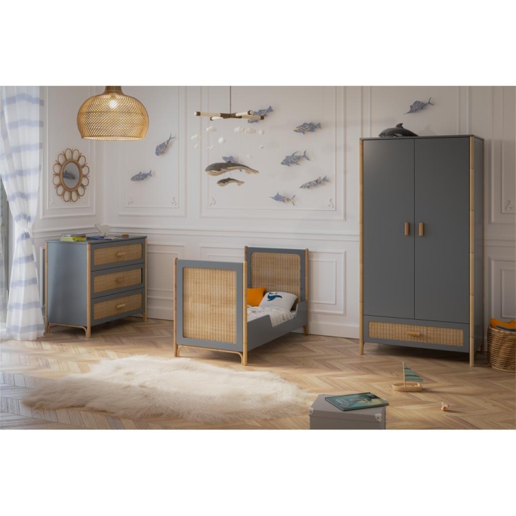 Szafa Rattan Cannes - Silex Oceania – szara rattanowa szafa