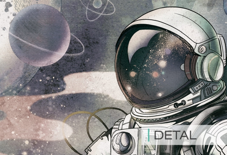 tapeta dziecięca kosmos z astronautą