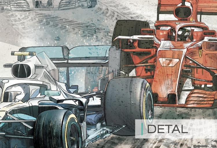 tapeta dla chłopca z samochodem torem wyścigowym formula 1