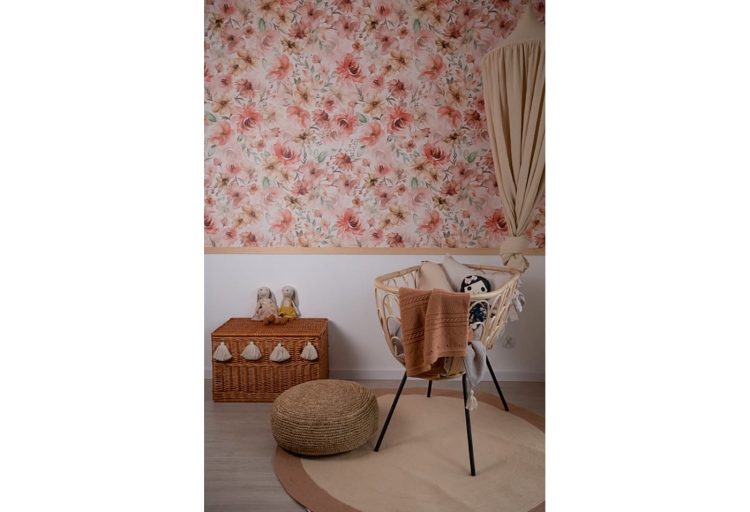 tapeta dla dzieci w stylu boho w kwiaty