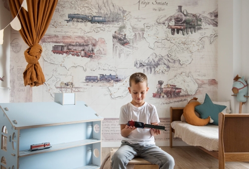 tapeta dla dzieci koleje i pociągi