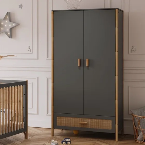 Szafa Rattan Cannes - Silex Oceania – szara rattanowa szafa