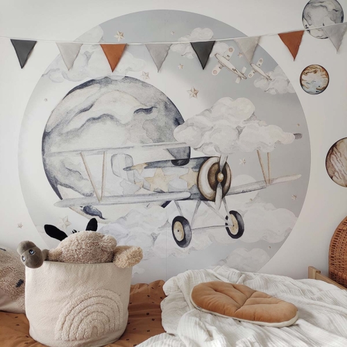 naklejka na ścianę do pokoju chłopca samolot