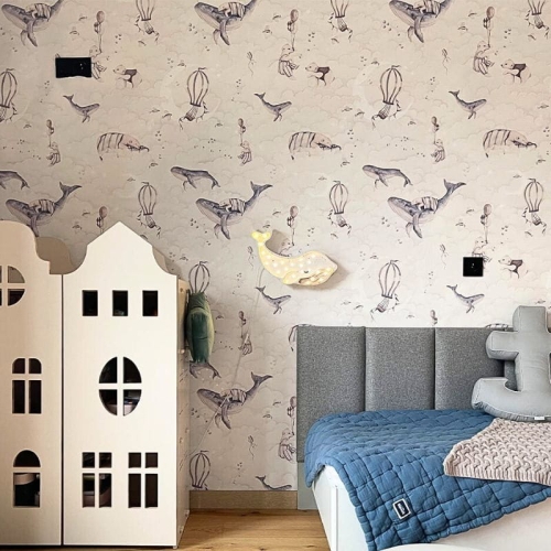 tapeta dla dzieci w wieloryby dreamy ocean