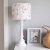 lampa stojąca drewniana biała w kwiatki