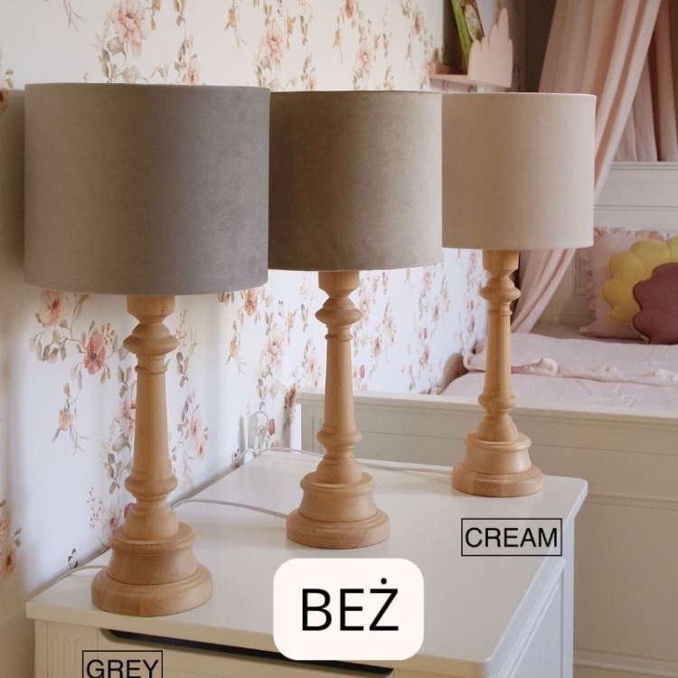 lampa beżowa aksamitna