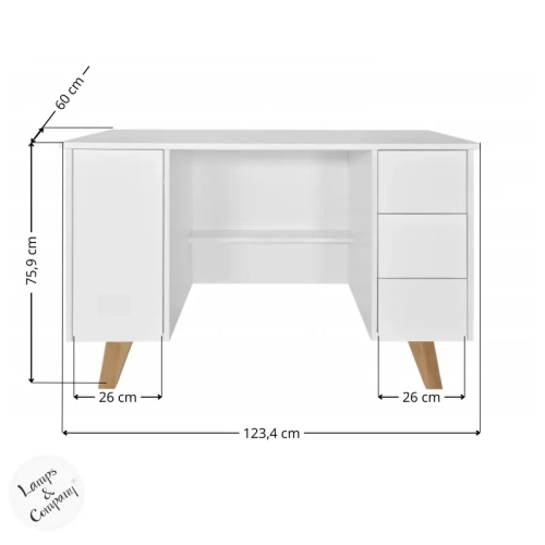 białe biurko dla nastolatki 120 cm wymiary