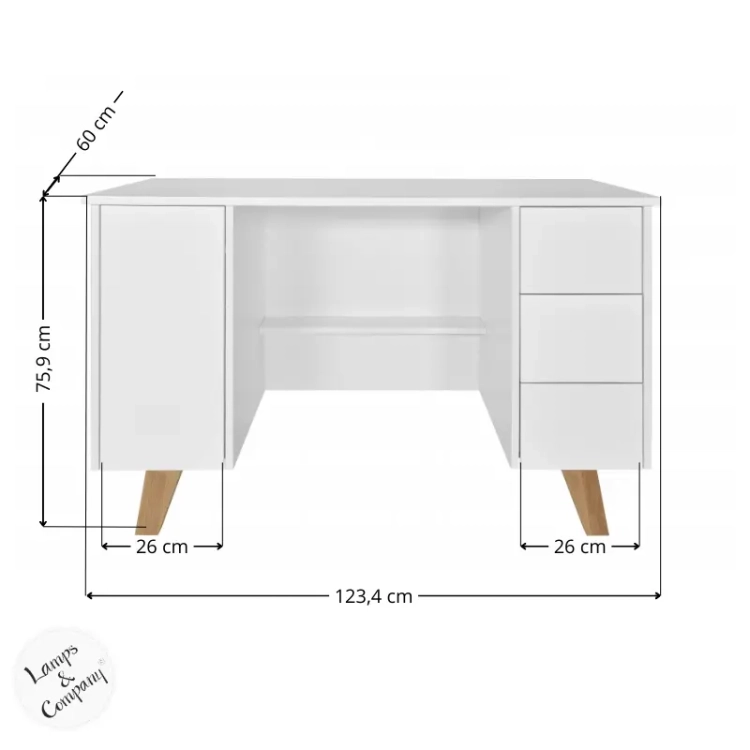 białe biurko dla nastolatki 120 cm wymiary