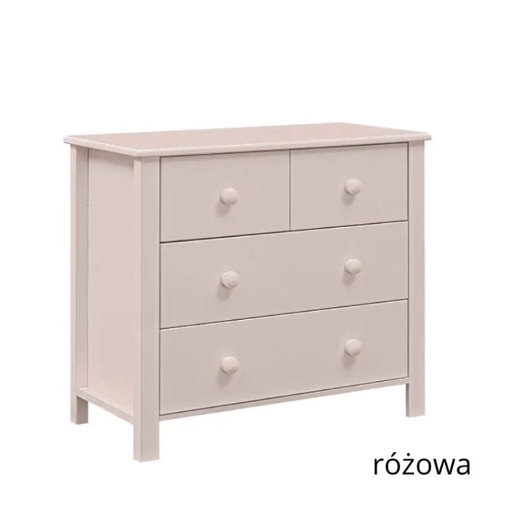 komoda różowa dla dziewczynki 4 szufladowa