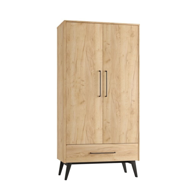 szafa drewniana w stylu loft retro na czarnych nóżkach