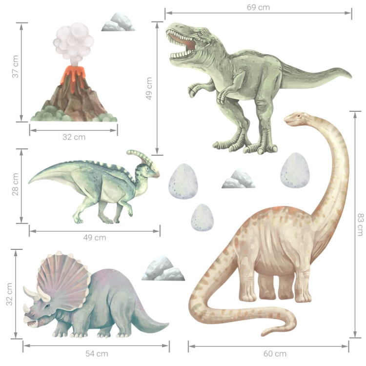 duże naklejki na ścianę dinozaury dla chłopca
