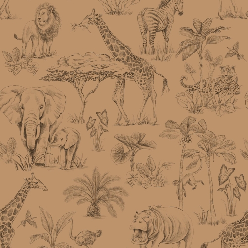 tapeta safari karmelowa brązowa
