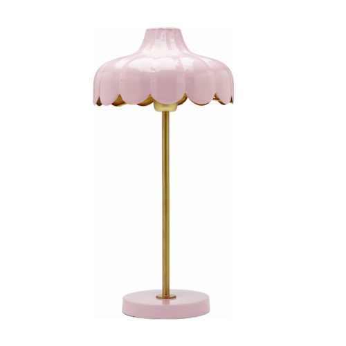 lampa stojąca różowa ze złotem kwiat