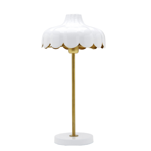 lampa stojąca biała złota kwiat wells