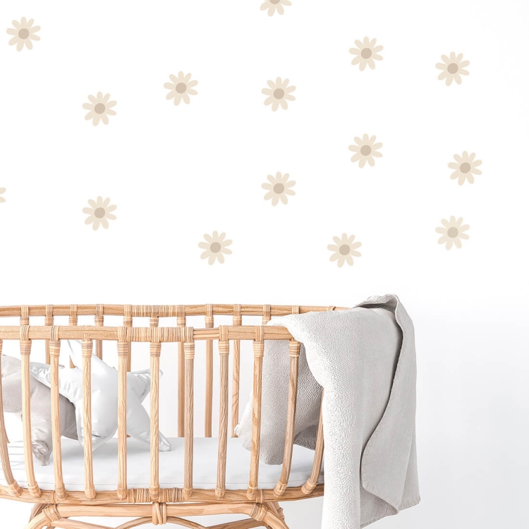 naklejka na ścianę dla dzieci stokrotki boho
