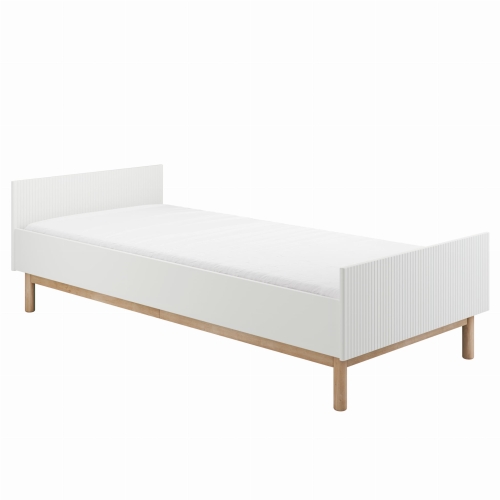 łóżko 90x200cm białe ryflowane dla nastolatka