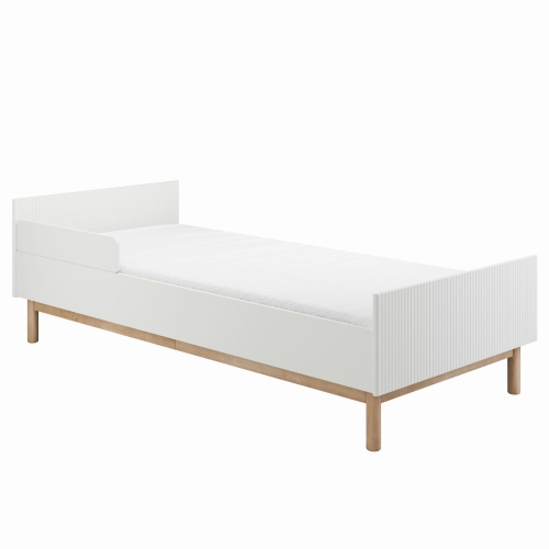 łóżko 90x200cm białe ryflowane dla nastolatka