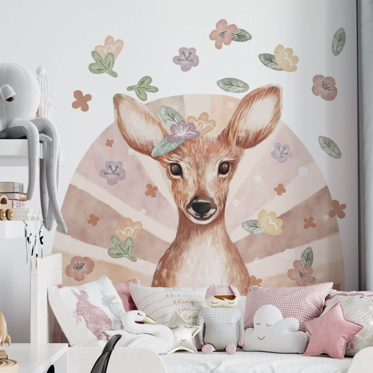naklejka na ścianę sarna boho dla dziewczynki