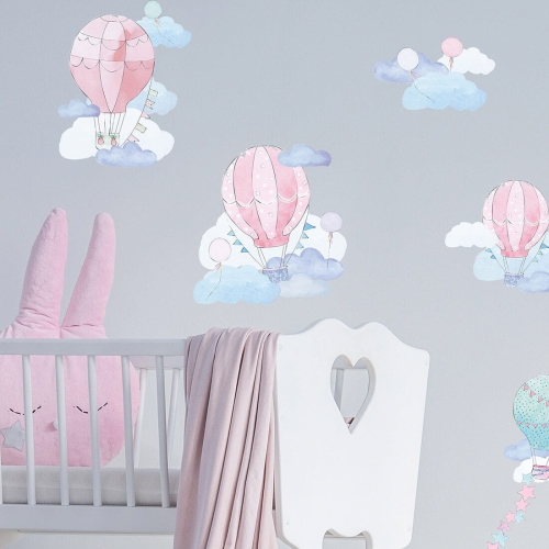 naklejka na ścianę balony różowe dla dziewczynki
