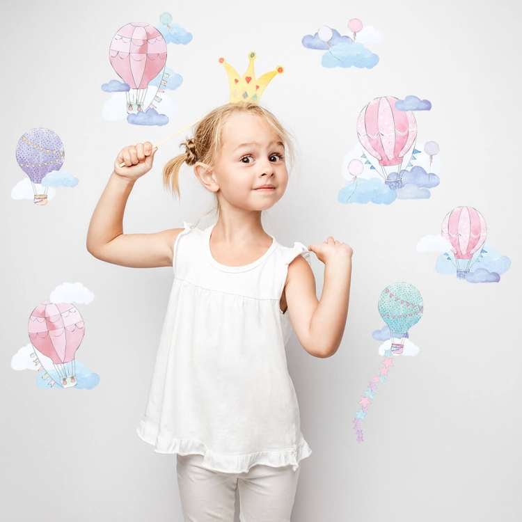 naklejka na ścianę balony różowe dla dziewczynki