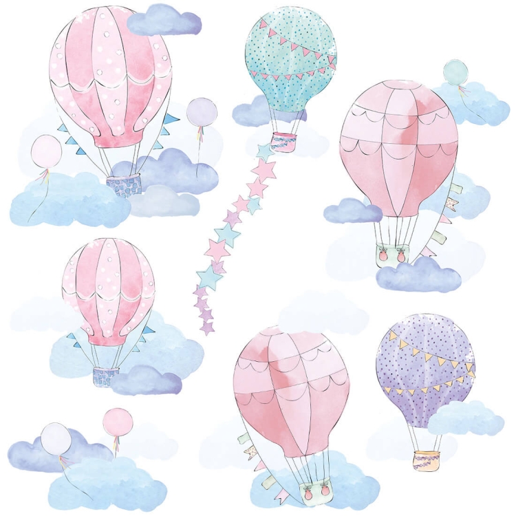 naklejka na ścianę balony różowe dla dziewczynki