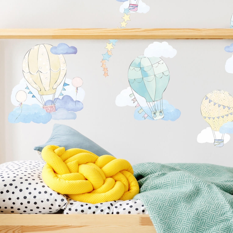 naklejka na ścianę latające balony miętowe