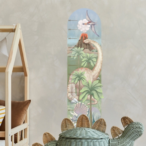 naklejka na ścianę miarka wzrostu dinozaury