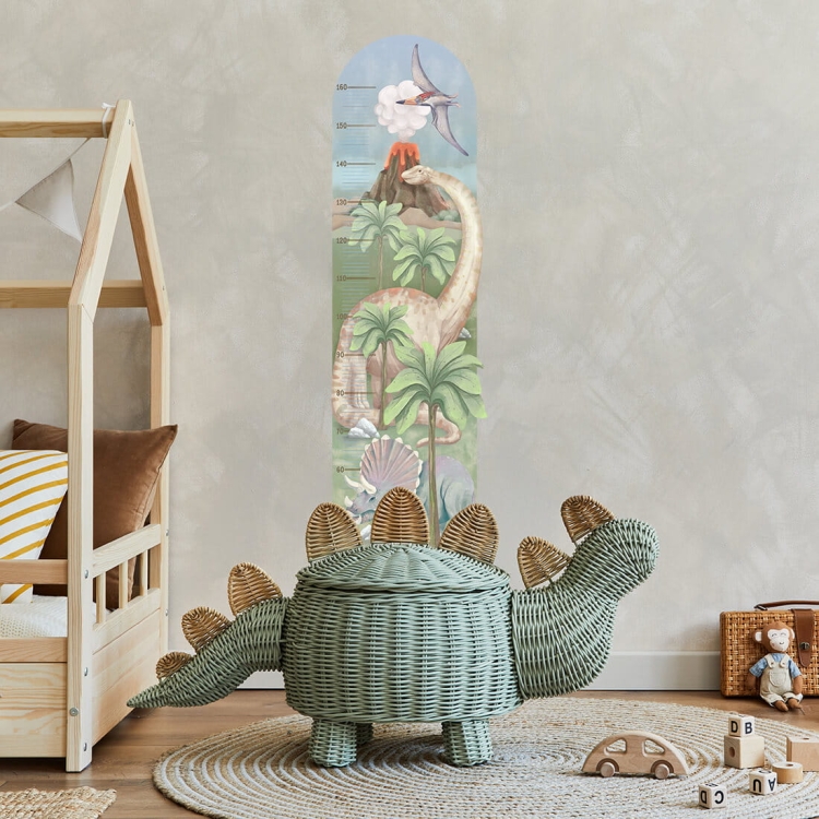 naklejka na ścianę miarka wzrostu dinozaury