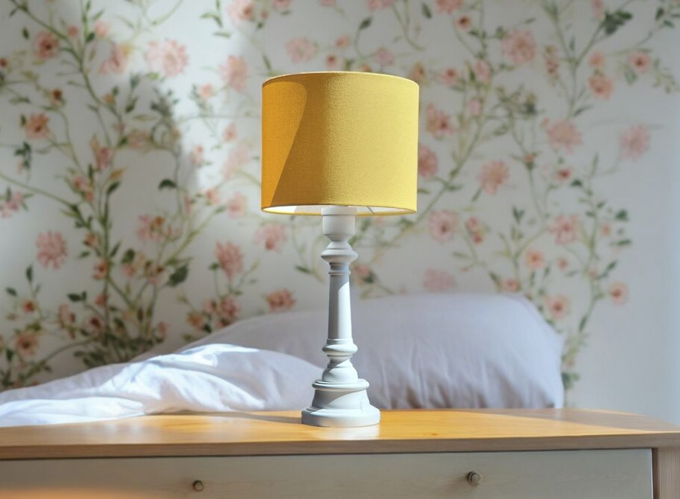 lampa stojąca żółta na szafkę nocną dla dziecka